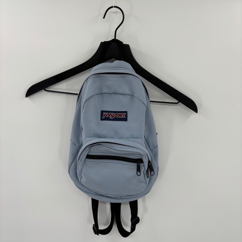 JanSport Half Pint Mini Backpack Unisex Small Light Blue Canvas Y2K Festival Bag